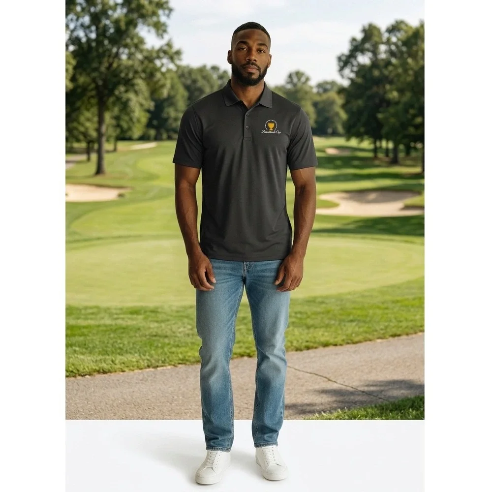 Nike Golf Mens Presidents Cup Dri-FIT Polo Shirt Black Small Standard Fit
